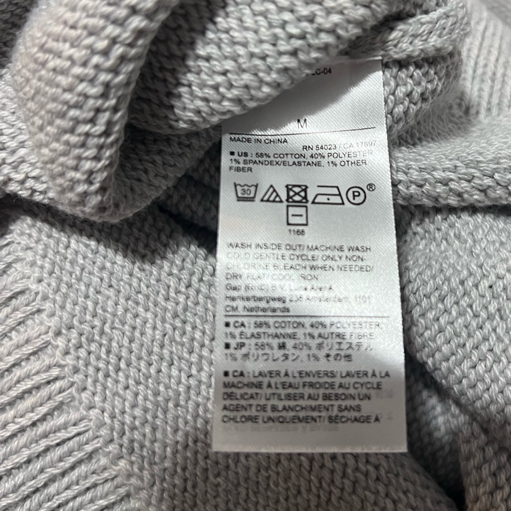Banana Republic Crewneck Pullover Sweater Knit Grey Size Medium Basic Cotton - Picture 4 of 4